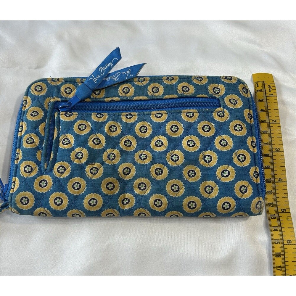 Wristlet / Wallet Zip Around Blue, Yellow Floral Floral by Vera Bradley